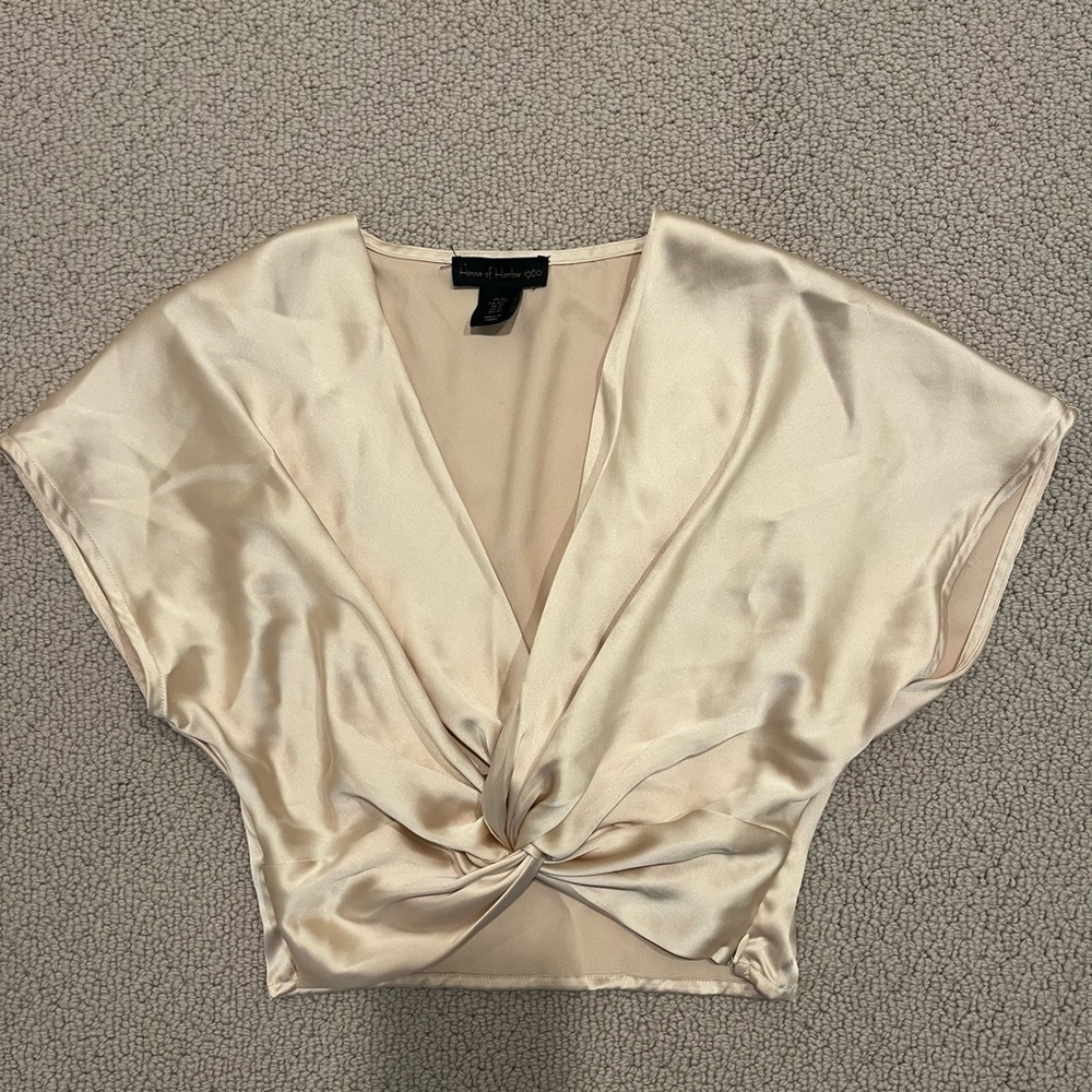 House of Harlow 1960 Cream Dolman Sleeve Crop Blouse
